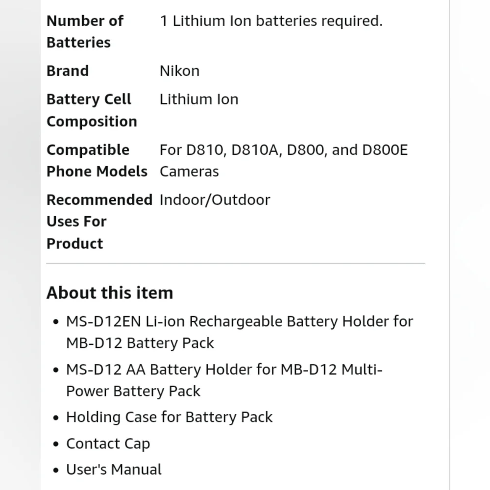 Nikon MB-D12 Multi Battery Power Pack